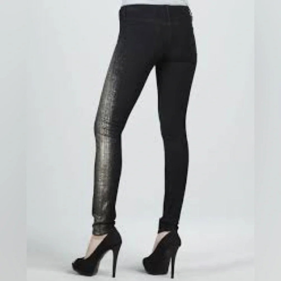 Mother The Looker in All That Glitters is Gold Skinny Jeans - Size 25 - Picture 3 of 12